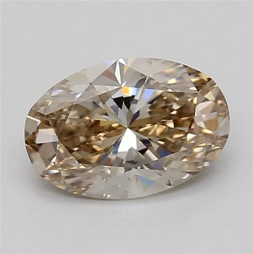0.57ct Oval Lab Grown Diamond (Colour Fancy Light Brown, Clarity VVS2, IGI Certified)