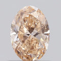 0.57ct Oval Lab Grown Diamond (Colour Fancy Light Orangey Brown, Clarity VS1, IGI Certified)