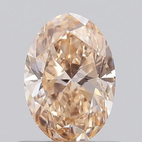 0.57ct Oval Lab Grown Diamond (Colour Fancy Light Orangey Brown, Clarity VS1, IGI Certified)