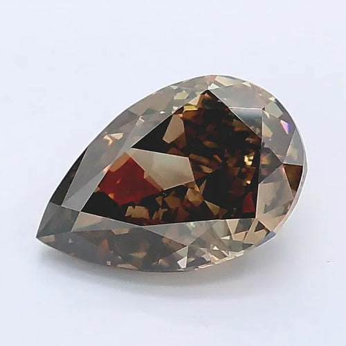 1.01ct Pear Lab Grown Diamond (Colour Fancy Brown, Clarity VVS2, IGI Certified)