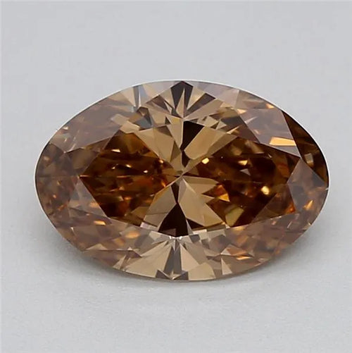 1.08ct Oval Lab Grown Diamond (Colour Fancy Brown, Clarity VVS2, IGI Certified)