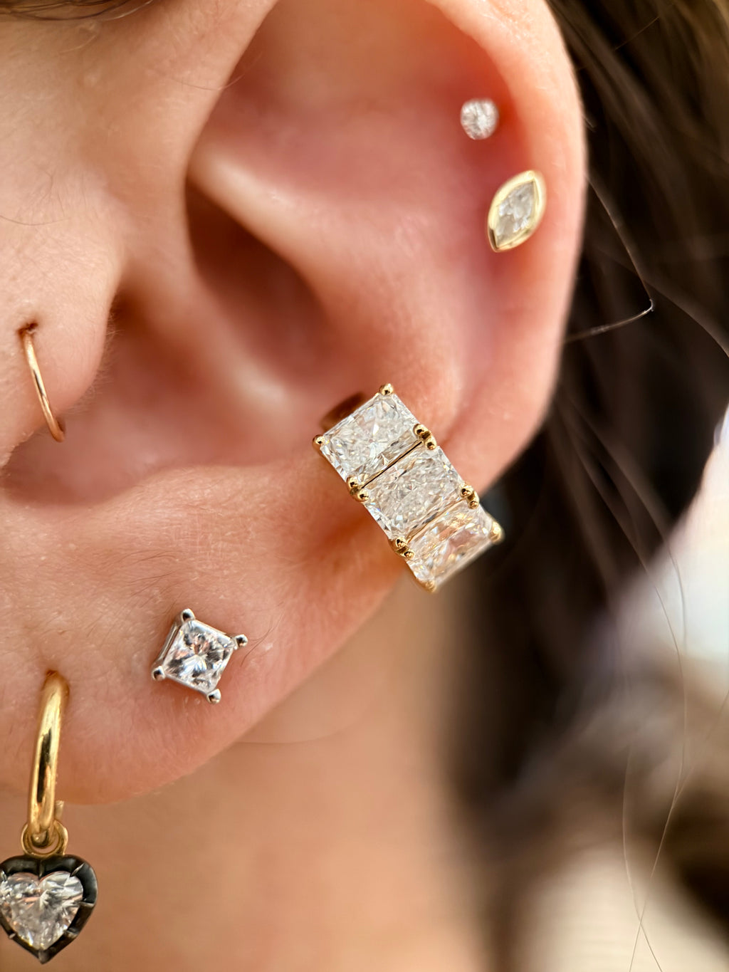 4ctw Radiant Cut Labgrown Diamond Ear Cuff