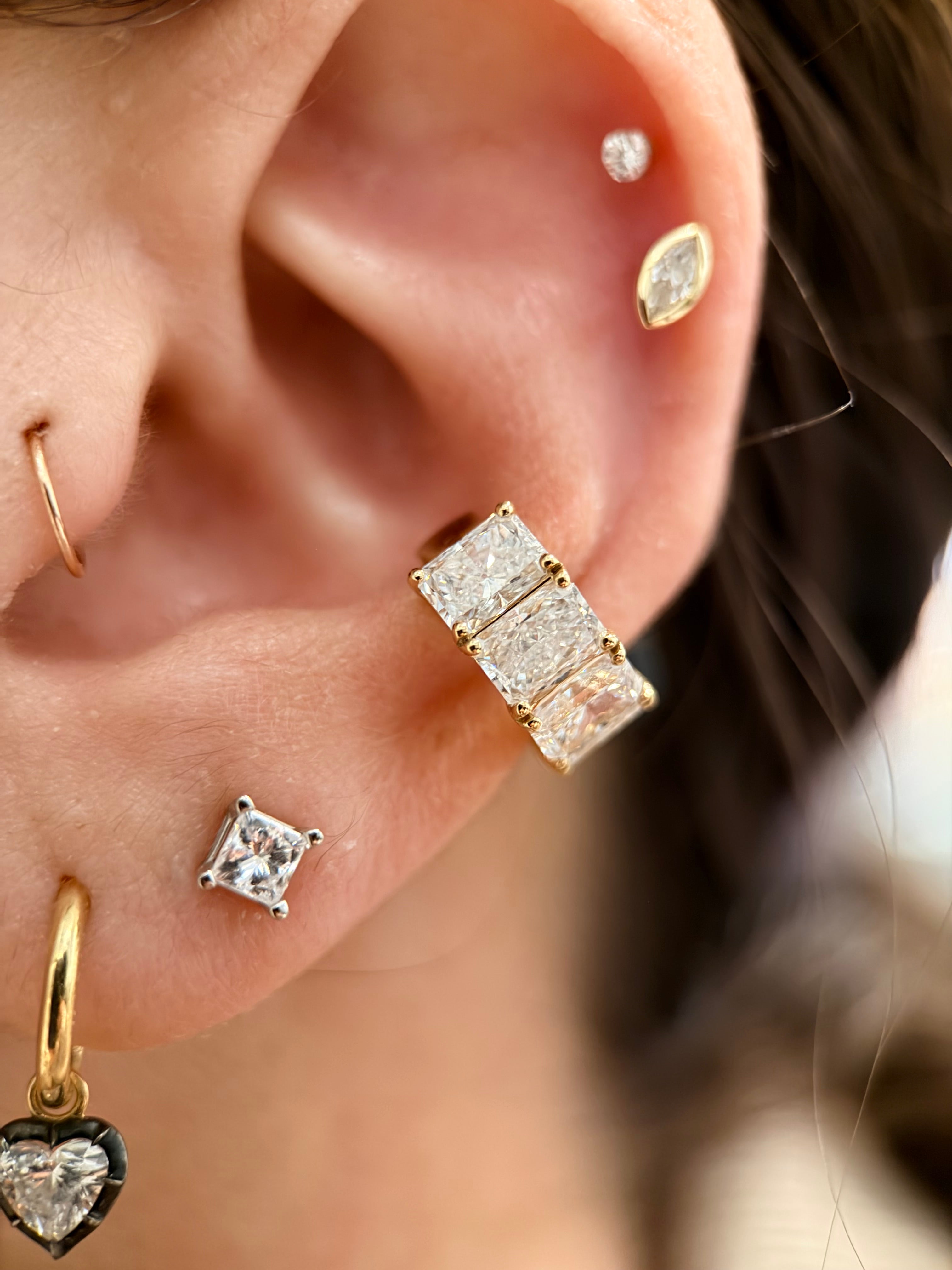 4ctw Radiant Cut Labgrown Diamond Ear Cuff