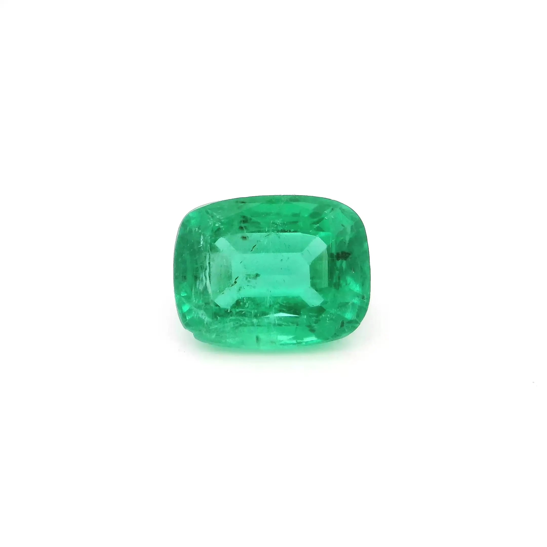 2.37ct Cushion Natural Emerald (Colour Green, Clarity Moderately Included, Cut Faceted)