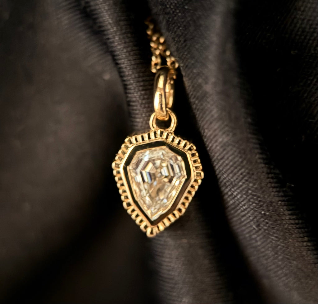 Shield Fluted Labgrown Diamond Pendant