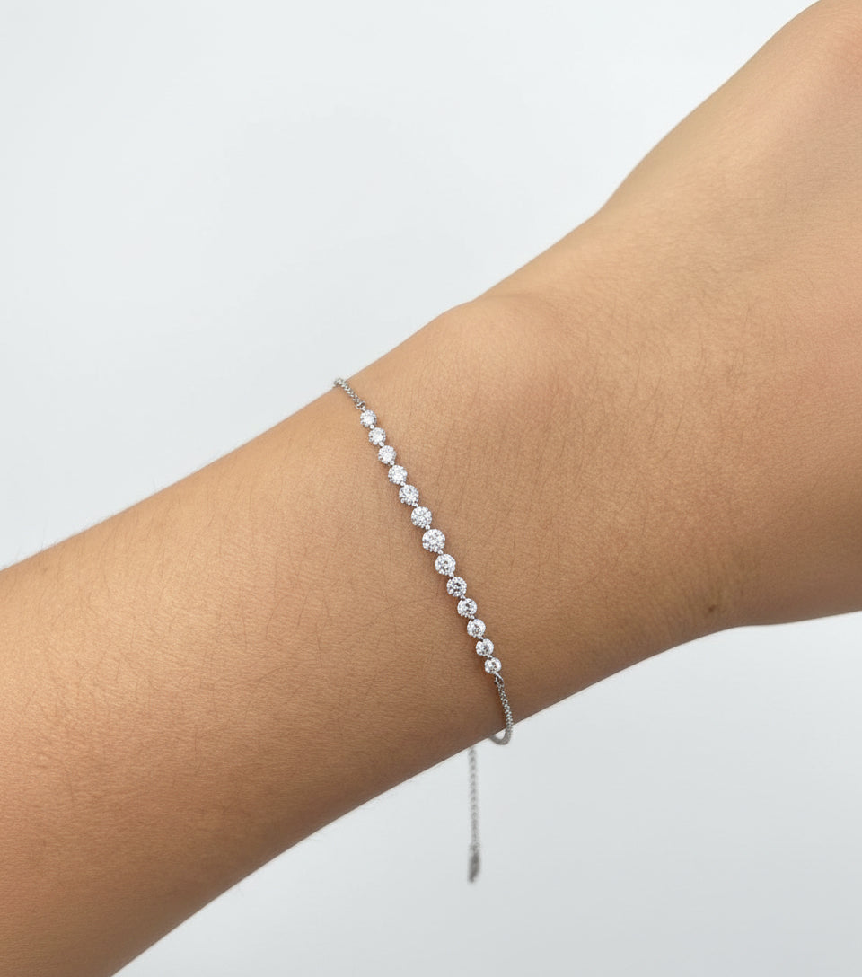 Moissanite and Sterling Silver Bracelet