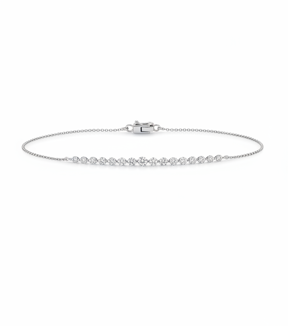 Moissanite and Sterling Silver Bracelet