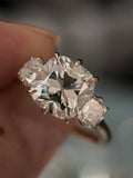 Old Mine Cushion Trilogy Ring