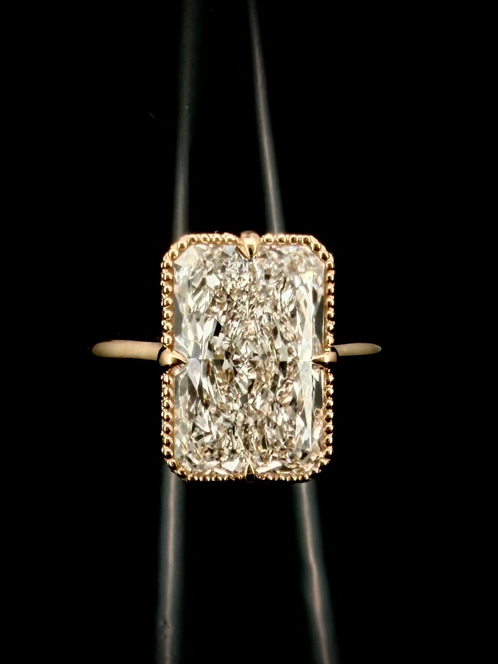 5 ctw IGI Certified Labgrown Diamond Milgrain Bezel Engagement Ring