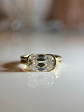 E/W Elongated Antique Cushion - half bezel double band