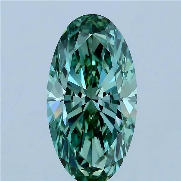 3.10ct Oval Lab Grown Diamond (Colour Fancy Vivid Green, Clarity VVS2, IGI Certified)