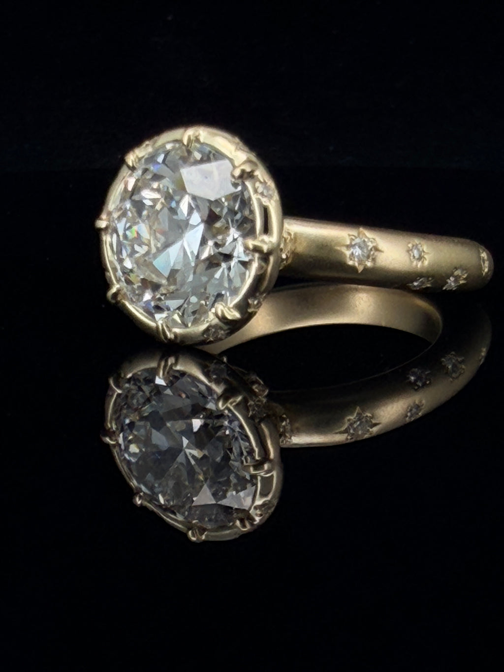 4ctw Old European Starry Night Engagement Ring