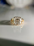 Georgian Bezel Set Engagement Ring || Pave Prongs