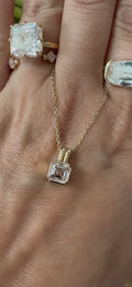 Pink Labgrown Asscher Double Bail Pendant