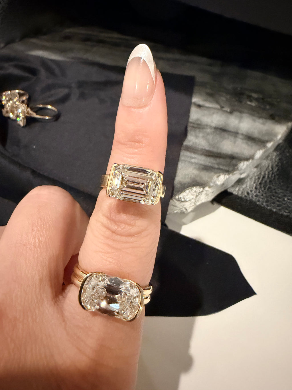 5ctw East West Emerald Cut Labgrown Diamond Engagement Ring || Igi certified