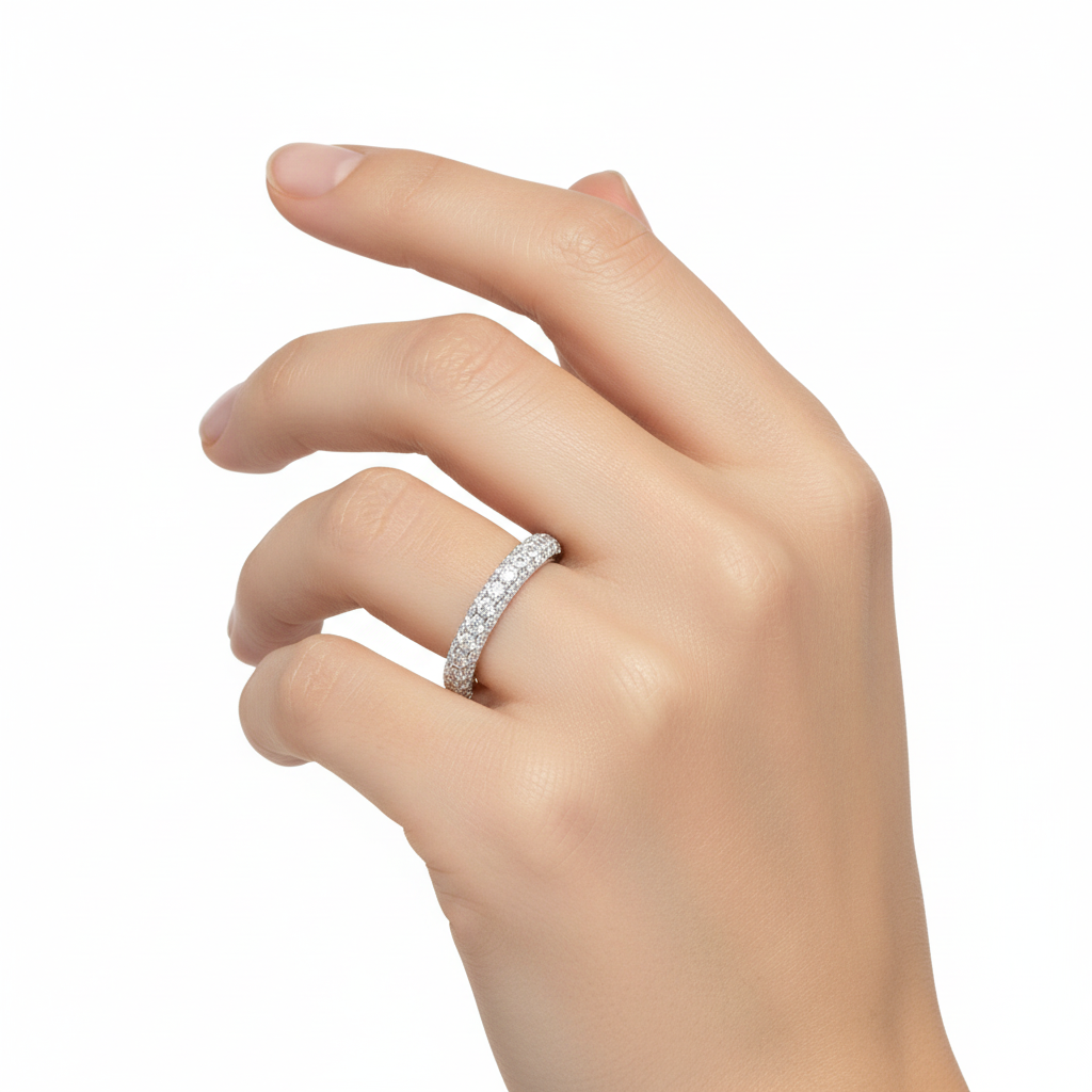 Classic Pave Half Eternity Band