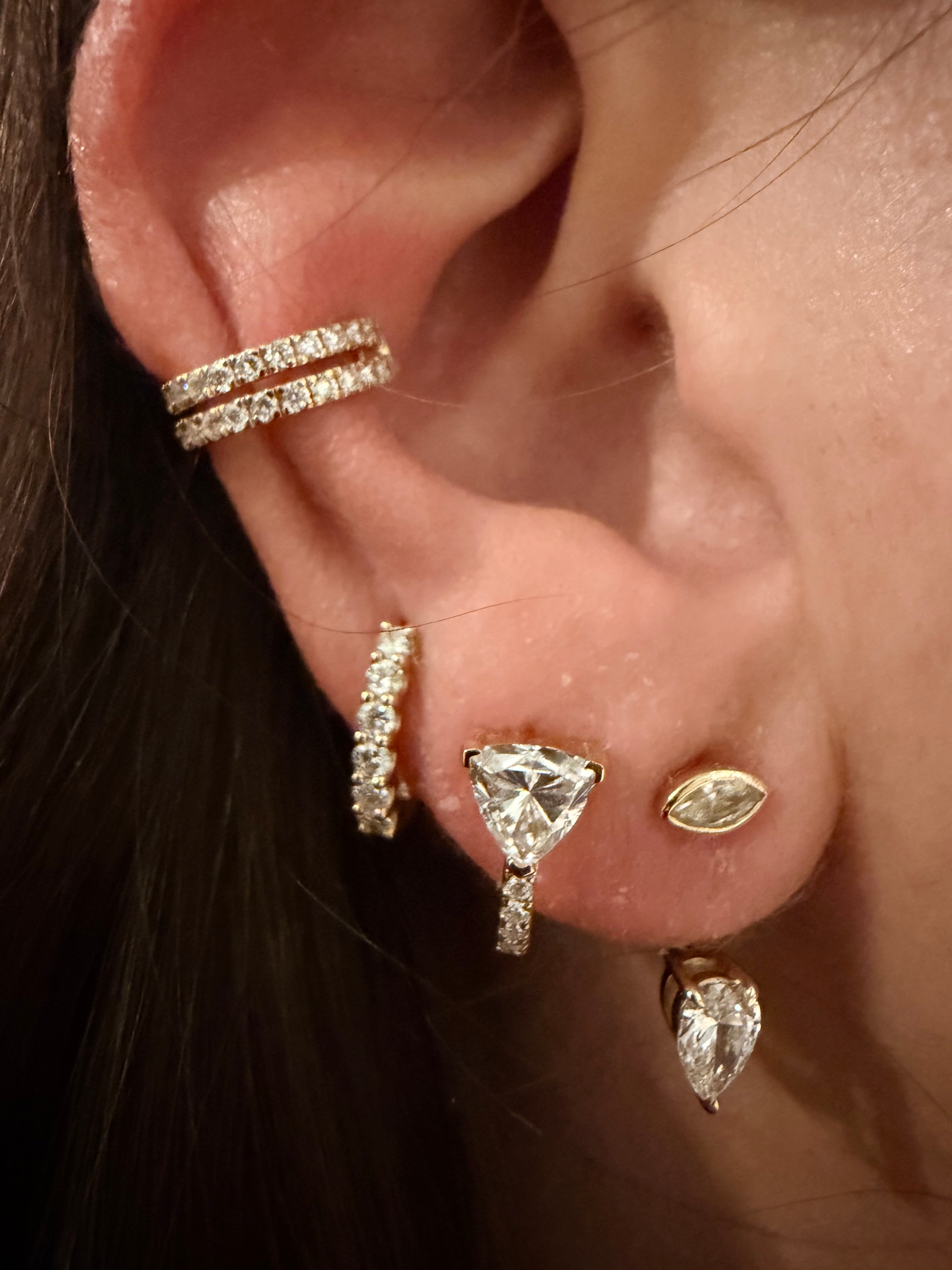 Trillion Pave Huggies|| Labgrown Diamonds