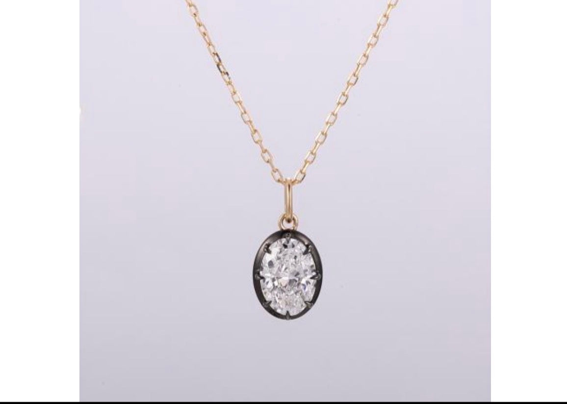 2ctw Georgian Oval Pendant