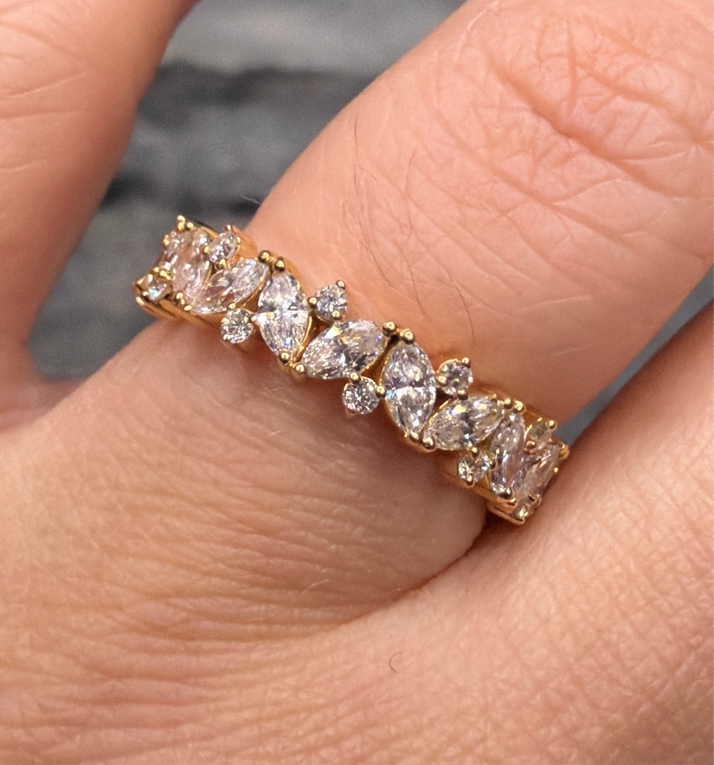 The Marquis and Round Cluster Band // Labgrown Diamond