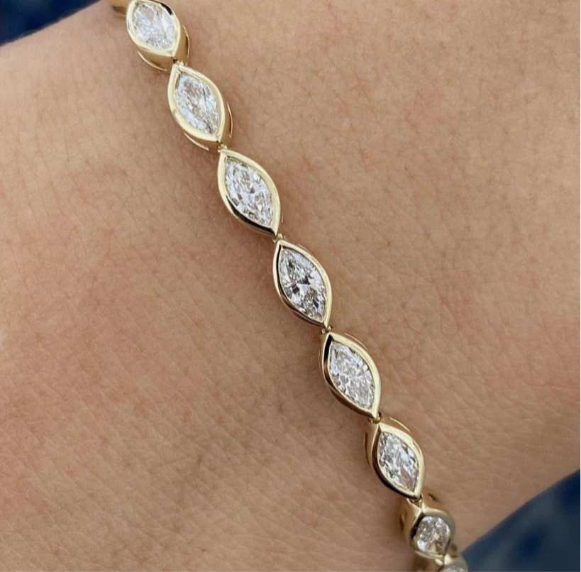Marquise Bezel Labgrown Diamond Bracelet