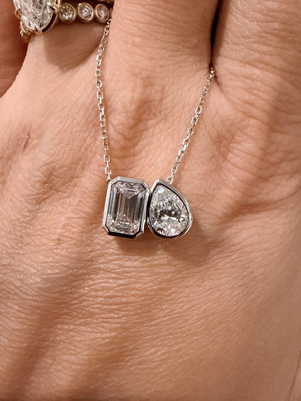 Toi et Moi Slider Pendant || Labgrown Diamond