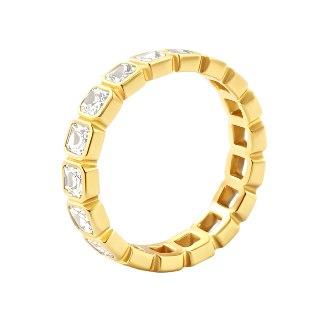 Asscher Bezel Labgrown Diamond Eternity Band