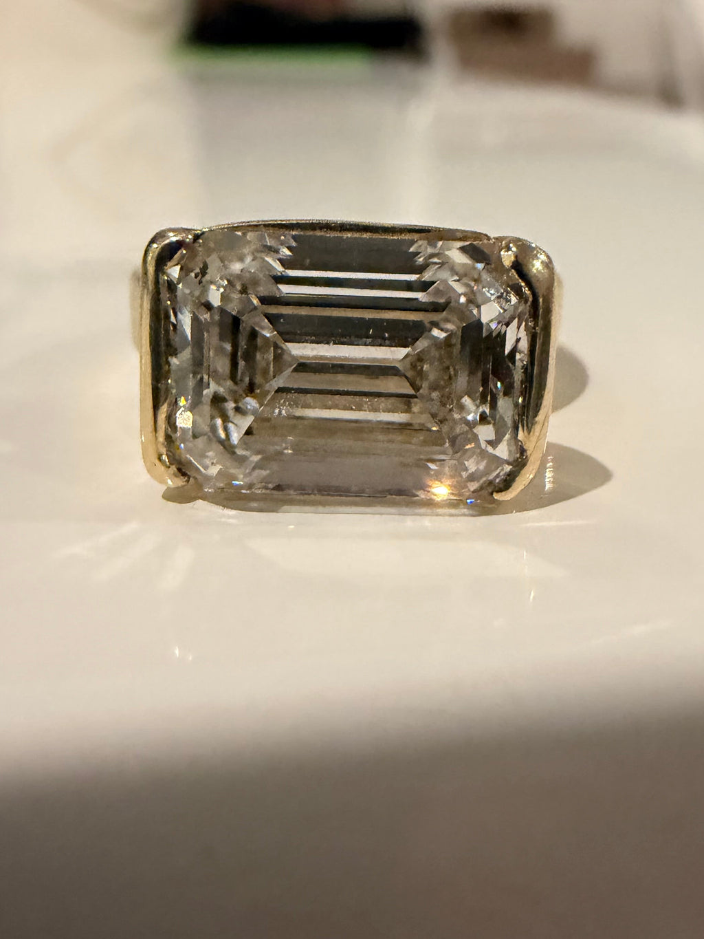 5ctw East West Emerald Cut Labgrown Diamond Engagement Ring || Igi certified