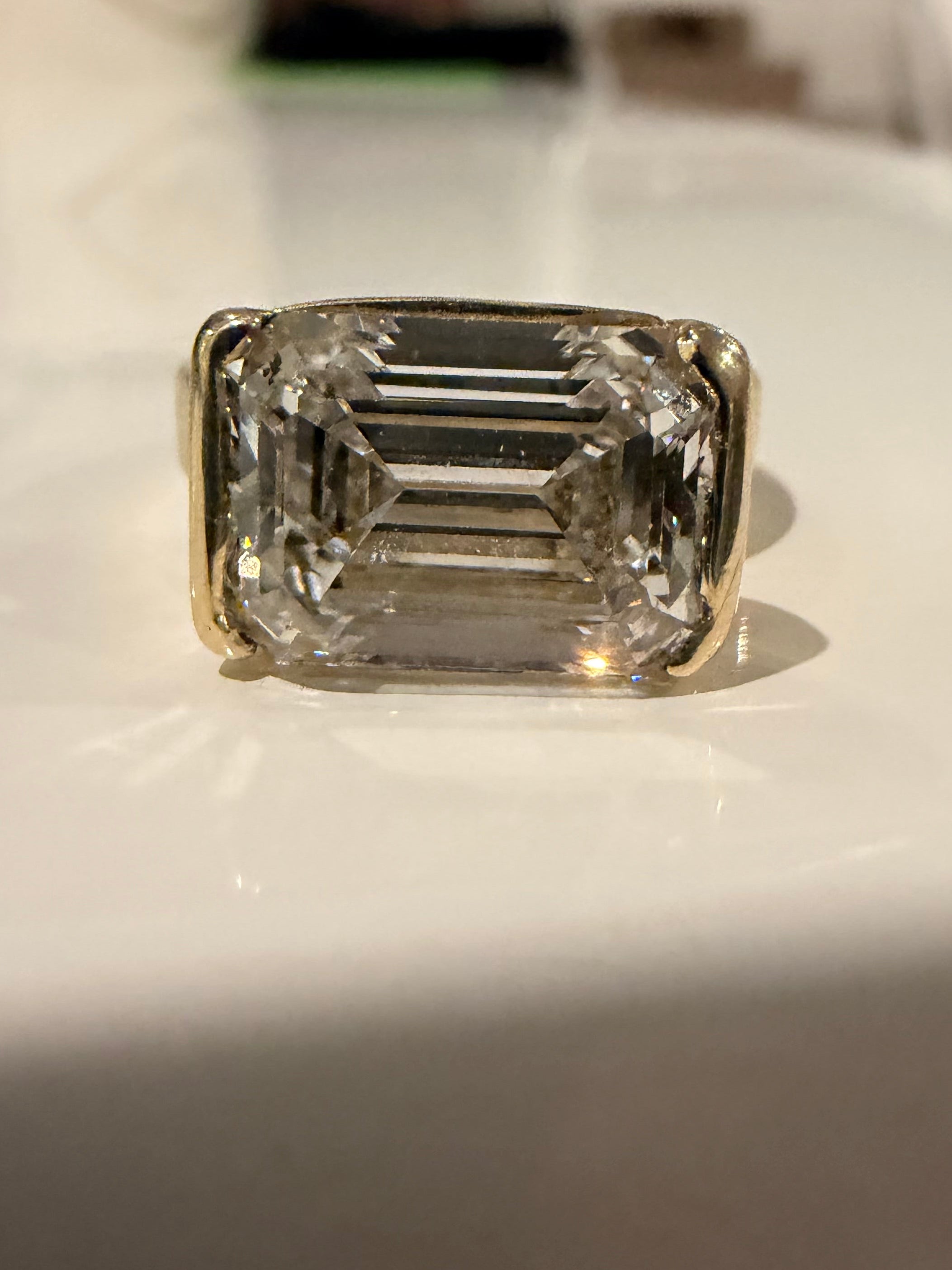 5ctw East West Emerald Cut Labgrown Diamond Engagement Ring || Igi certified