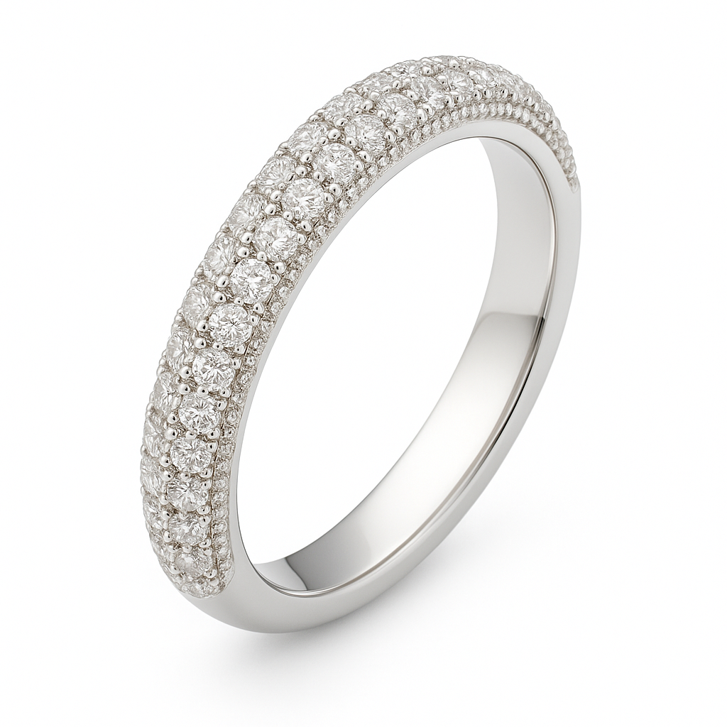 Classic Pave Half Eternity Band