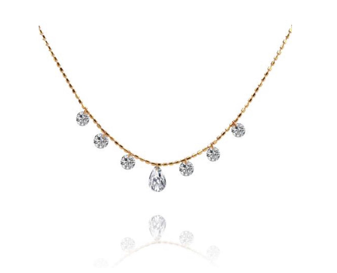 The Hope Pear Multi Drop Necklace