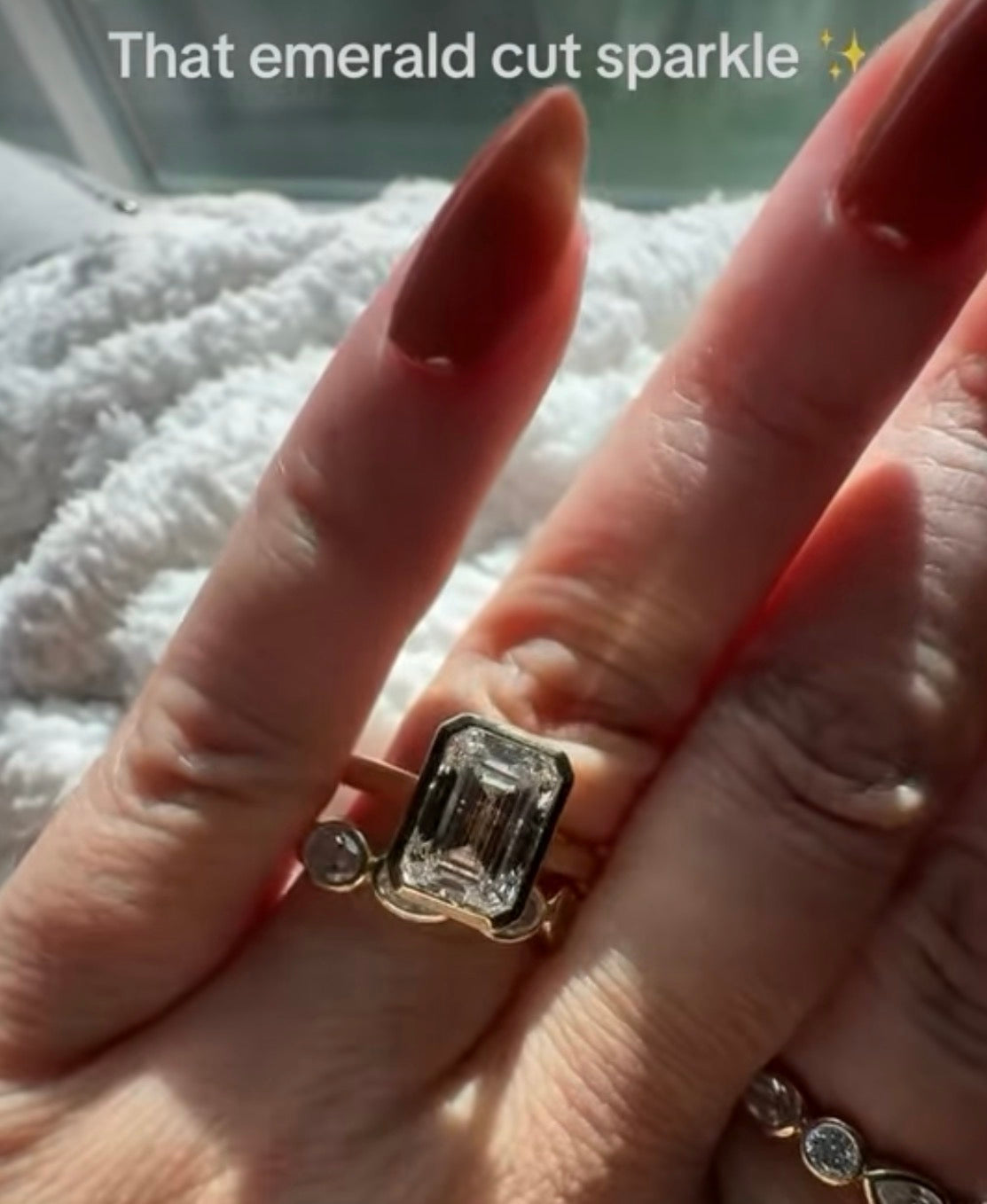 Emerald Bezel Engagement Ring