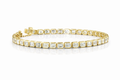 East-West Emerald Cut Bezel Labgrown Diamond Tennis Bracelet