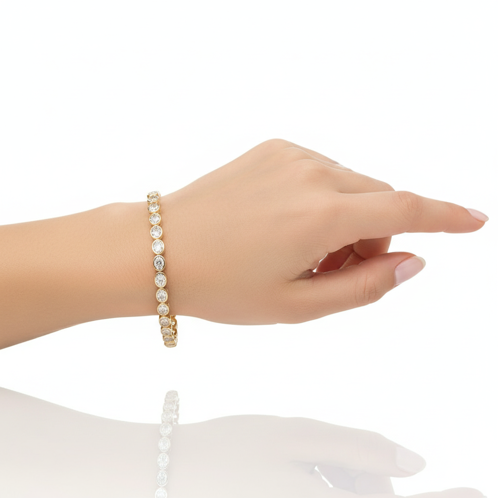 East West Oval Bezel Bracelet