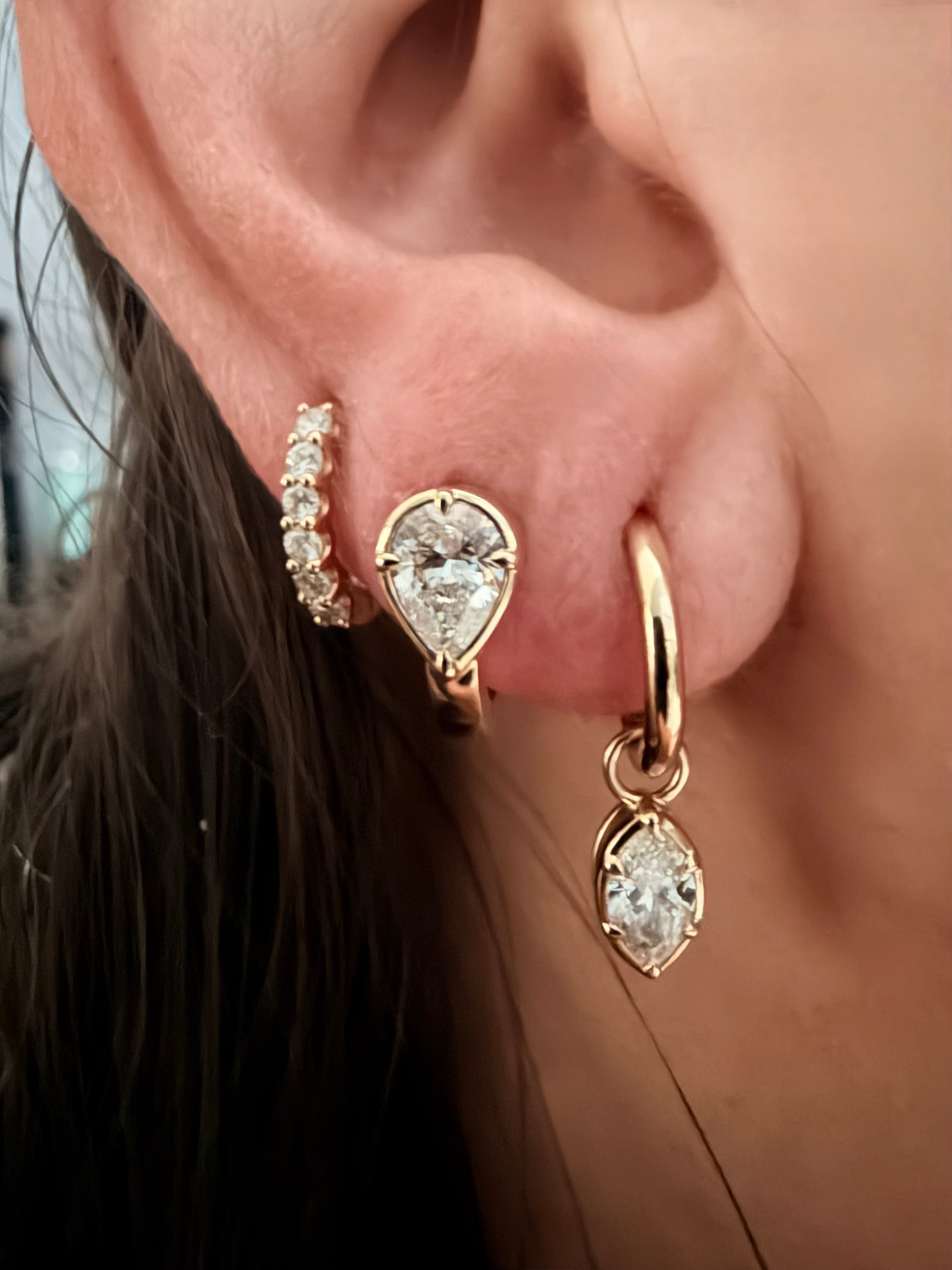 The Everyday Pear Huggie Hoops