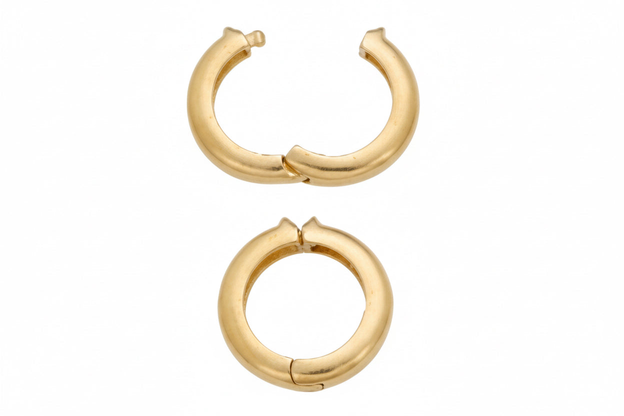 14k Solid Yellow Gold Charm Clip