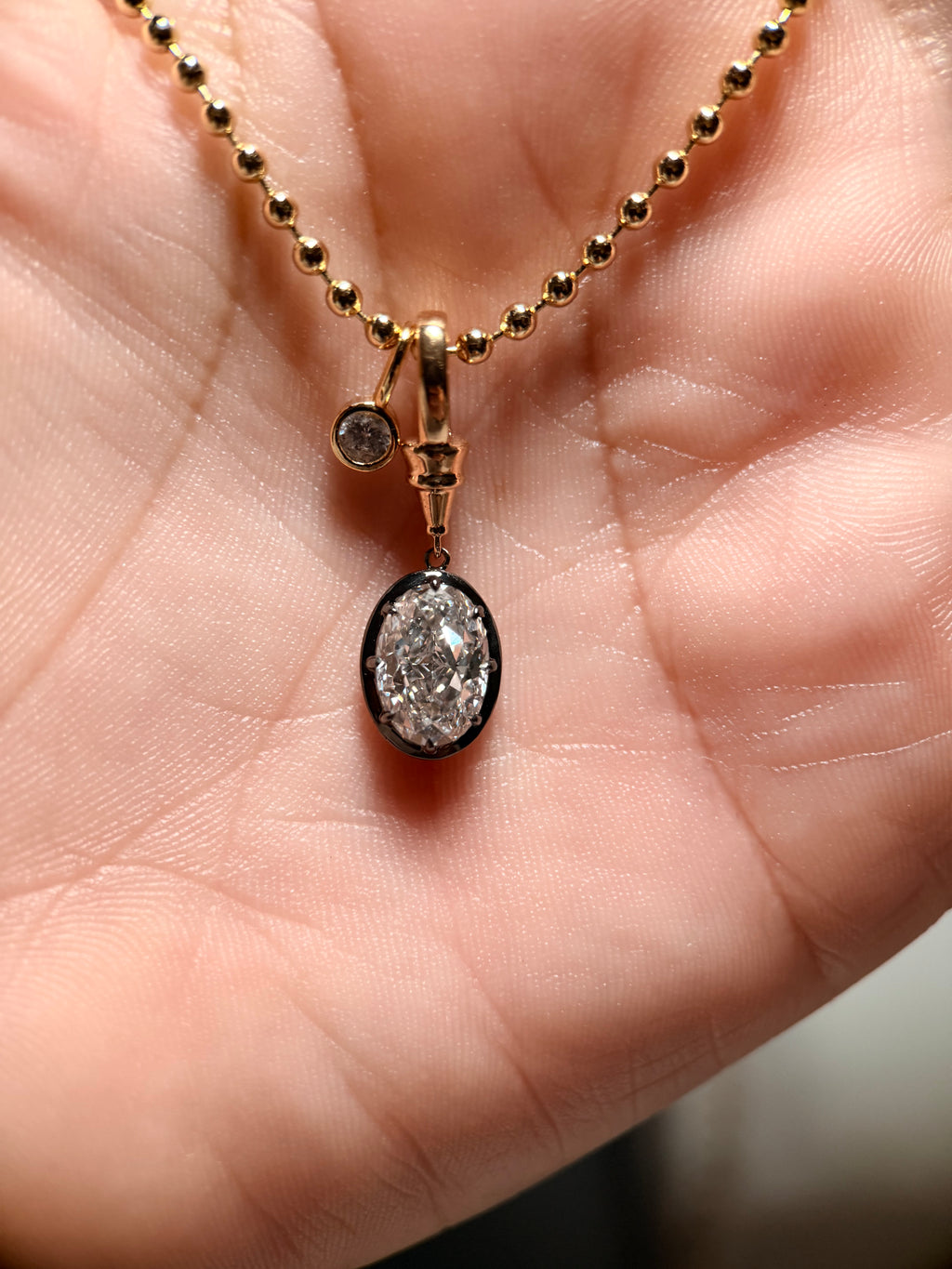 2ctw Georgian Oval Pendant