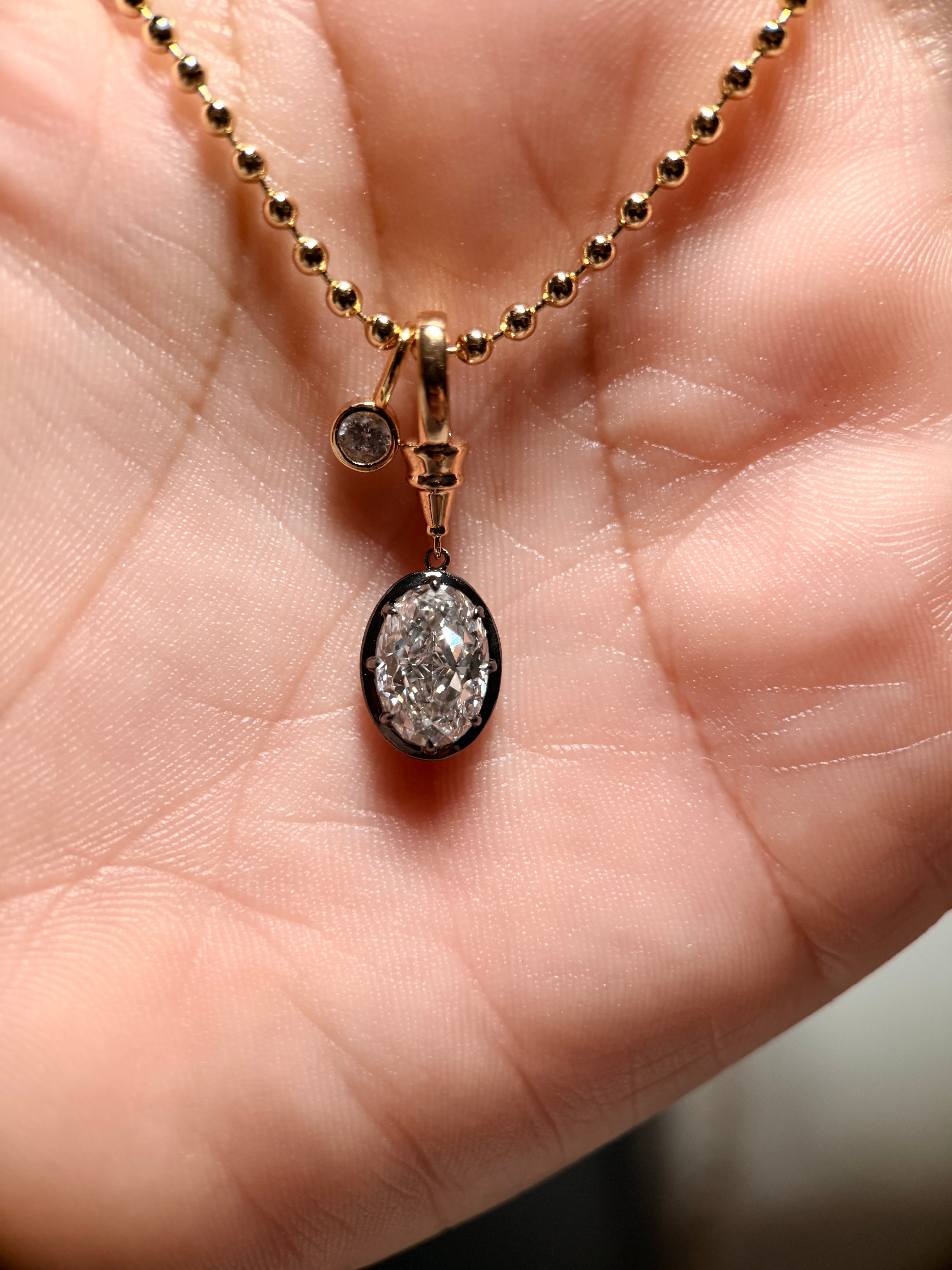 2ctw Georgian Oval Pendant