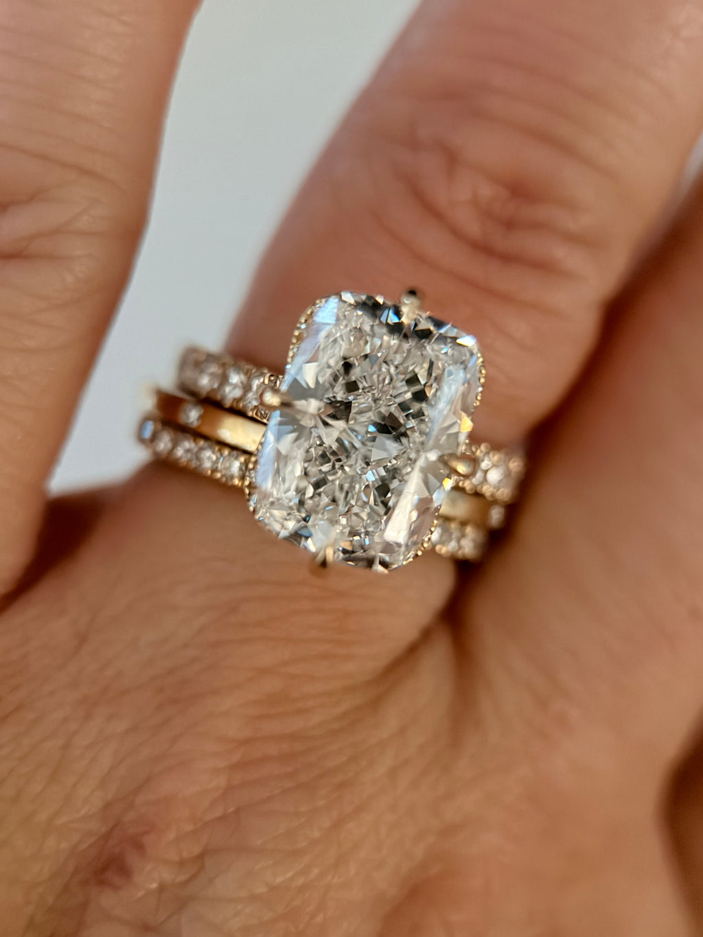 5.6 CTW Elongated Cushion Labgrown Diamond Engagement Ring