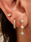 The Triple Threat|| Bezel Drop Diamond Earrings