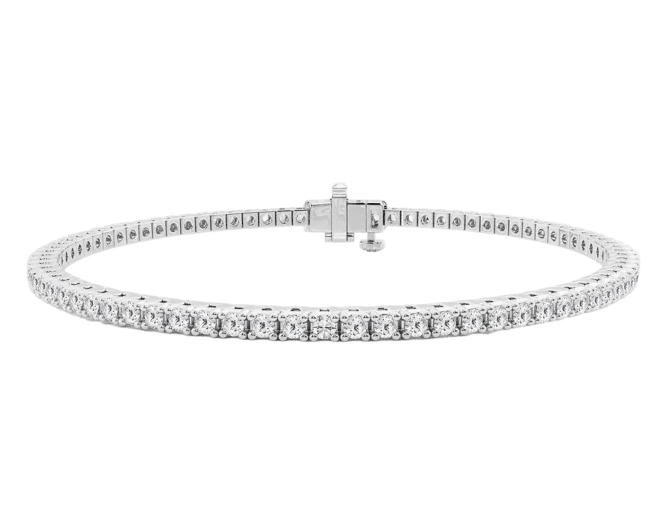 5ctw 10k White Gold Labgrown Diamond Tennis Bracelet// 7”