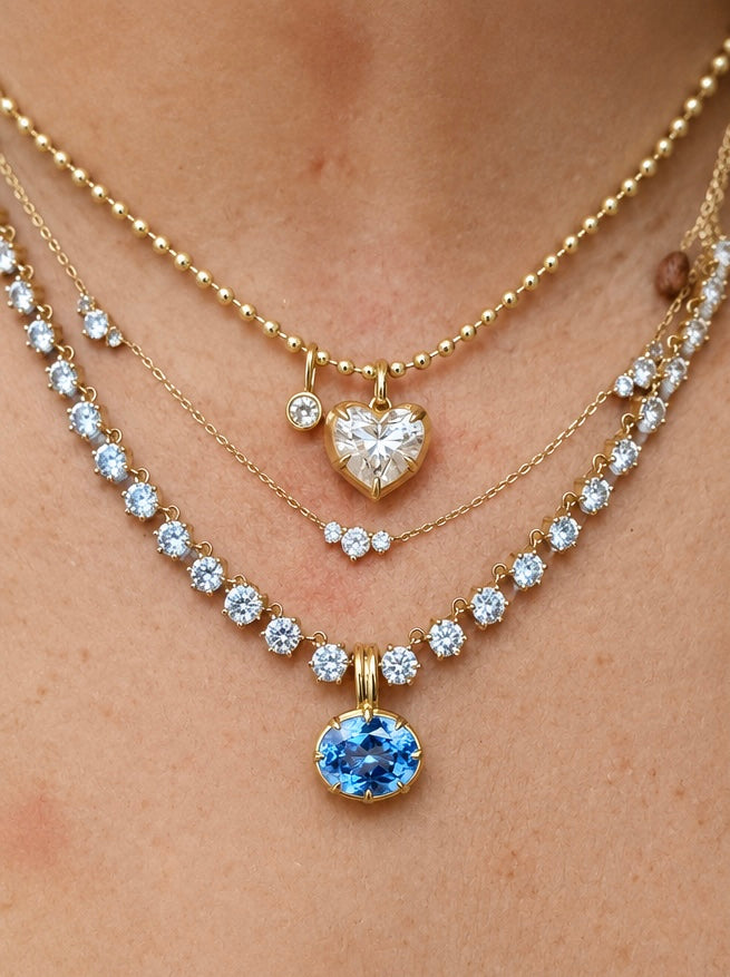 Double Clip Birthstone Pendant