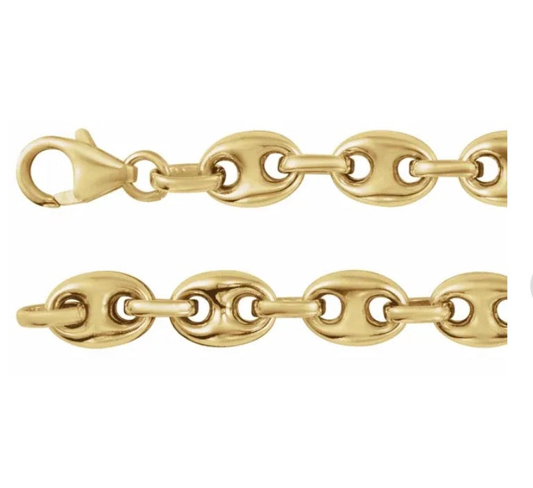 Puffed Anchor Bracelet || 14k Gold Filled