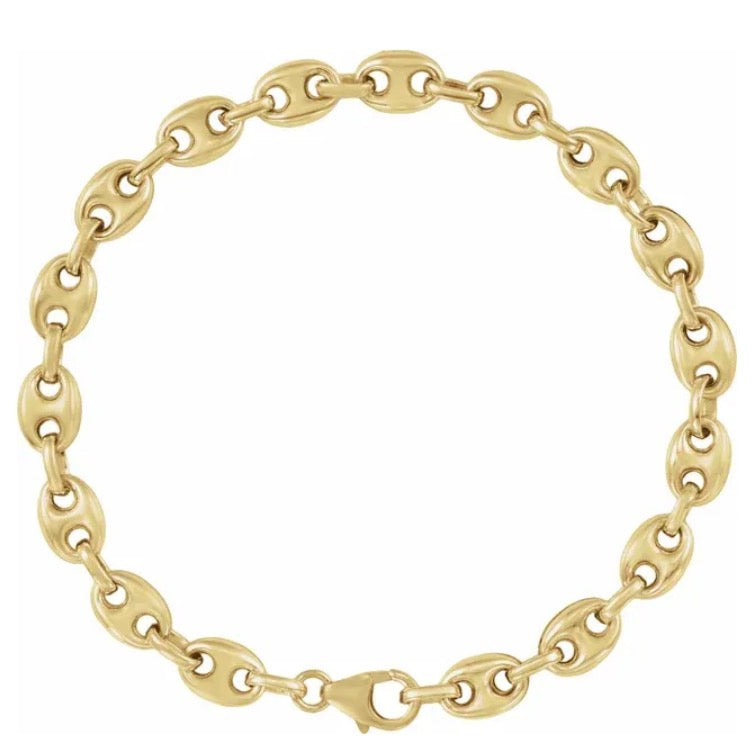 Puffed Anchor Bracelet || 14k Gold Filled