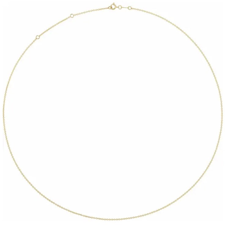 Solid Gold 1 mm Cable Chain Necklace | Adjustable 16–18”