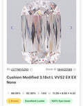 Modified Cushion 3.18 L VVS Certified Labgrown Diamond-