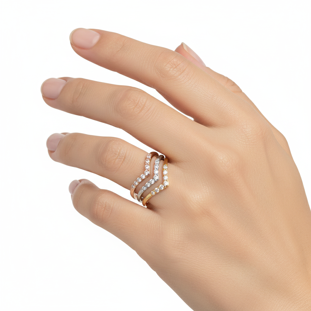 Chevron Diamond Stacker Band