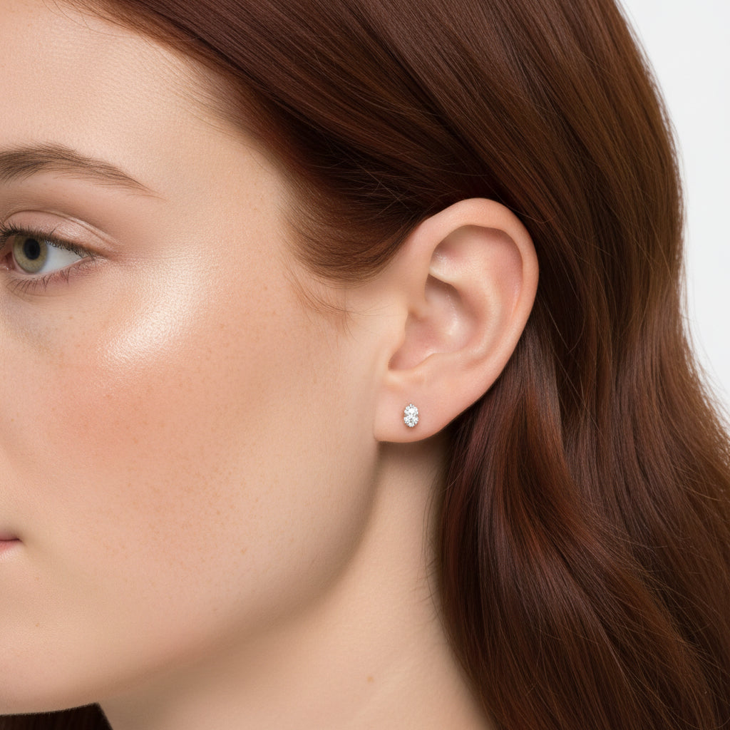 Mini Oval Labgrown Diamond Studs