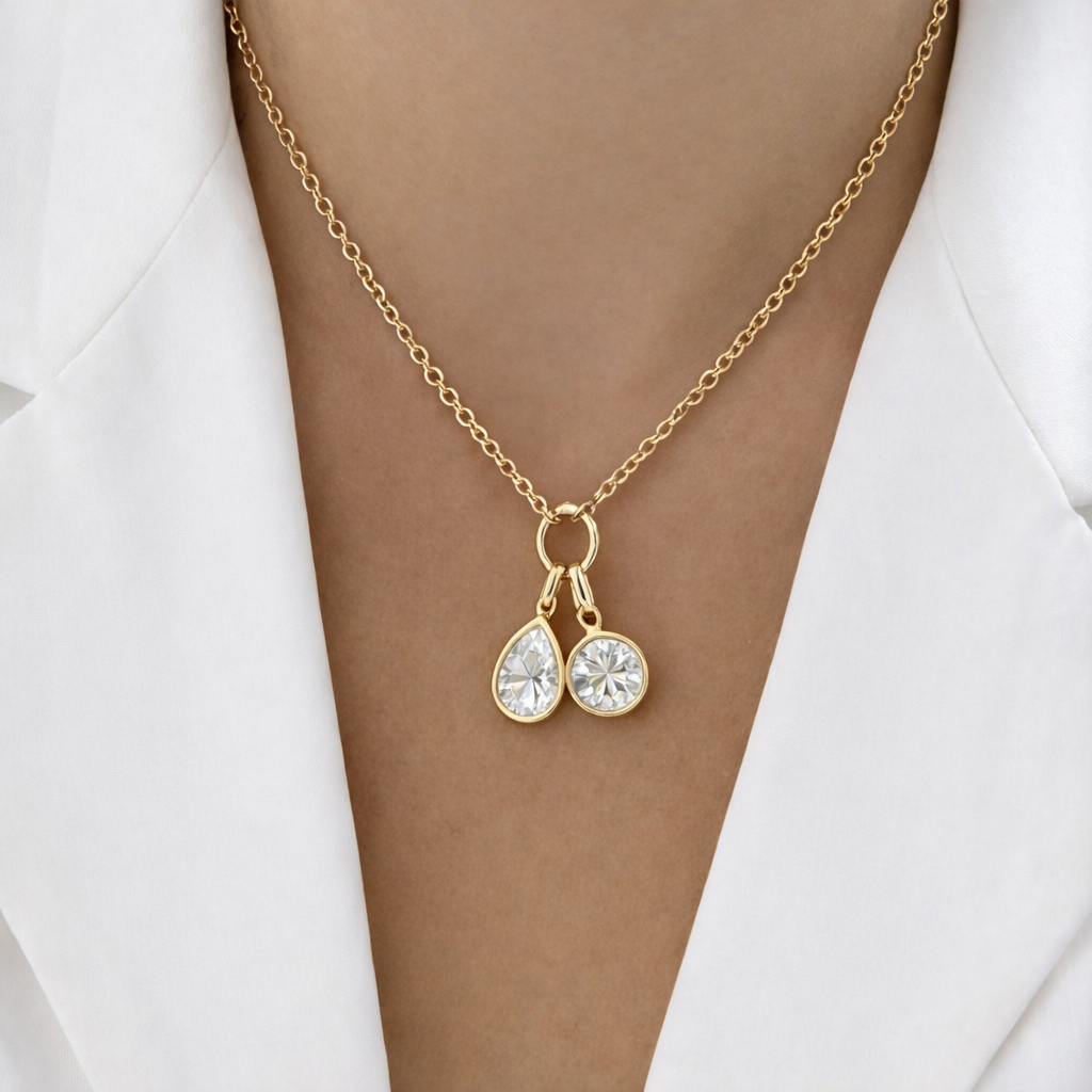 14k Solid Yellow Gold Charm Clip