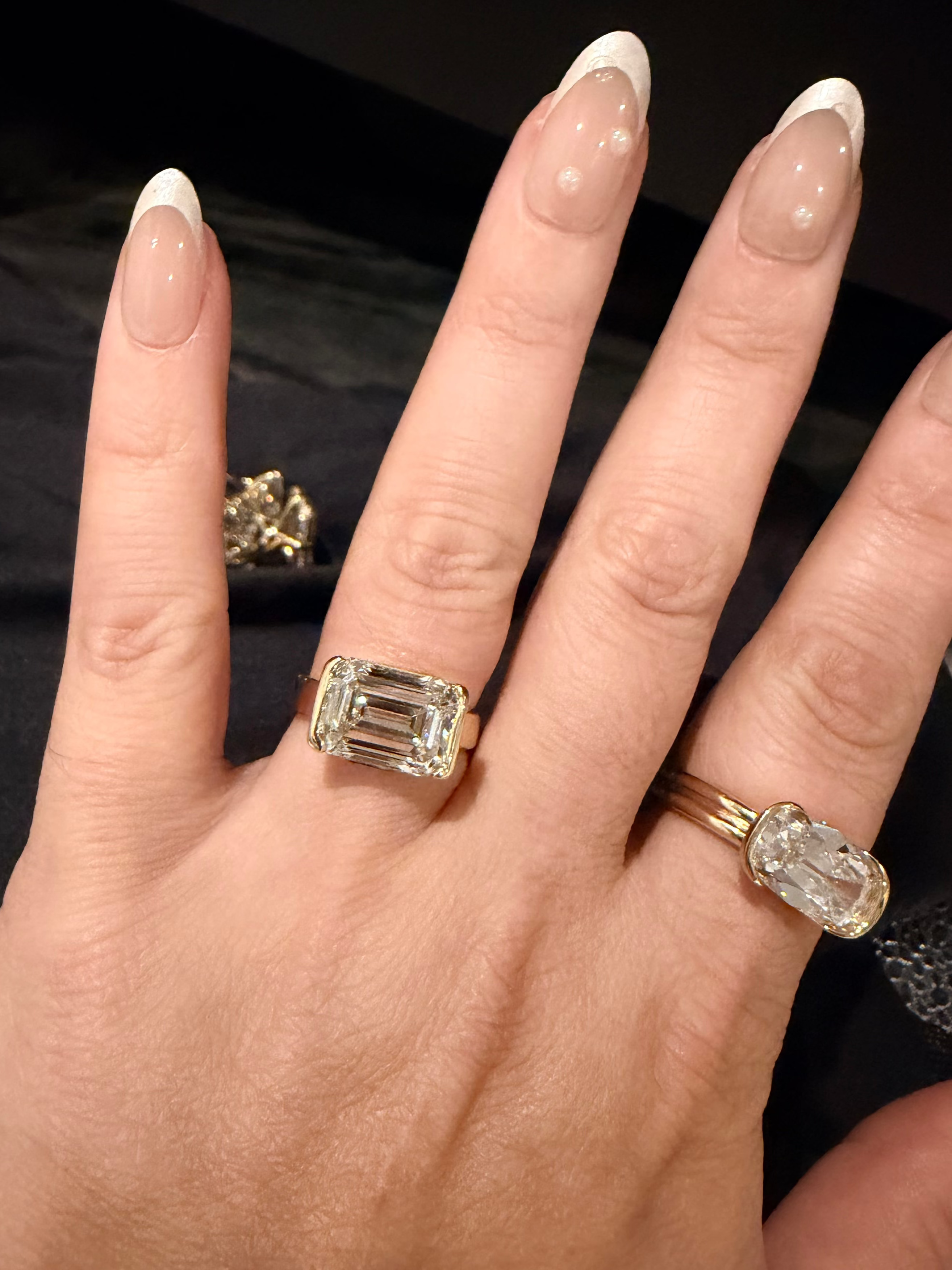 5ctw East West Emerald Cut Labgrown Diamond Engagement Ring || Igi certified