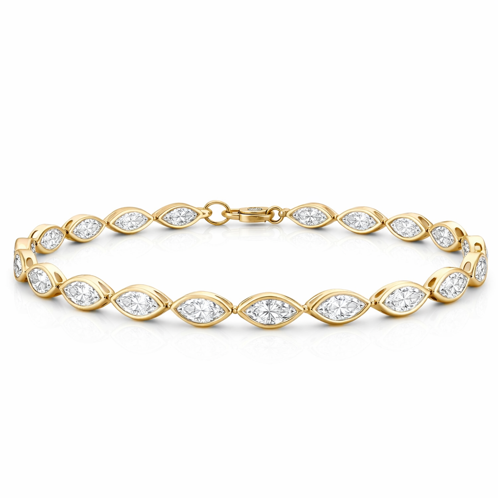 Marquise Bezel Labgrown Diamond Bracelet